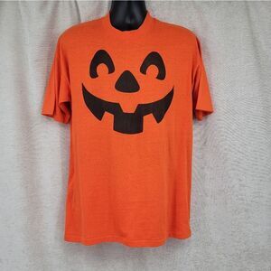 Hallmark Single Stitch Vintage 90s Boo T-shirt Tee Halloween XL Pumpkin Orange